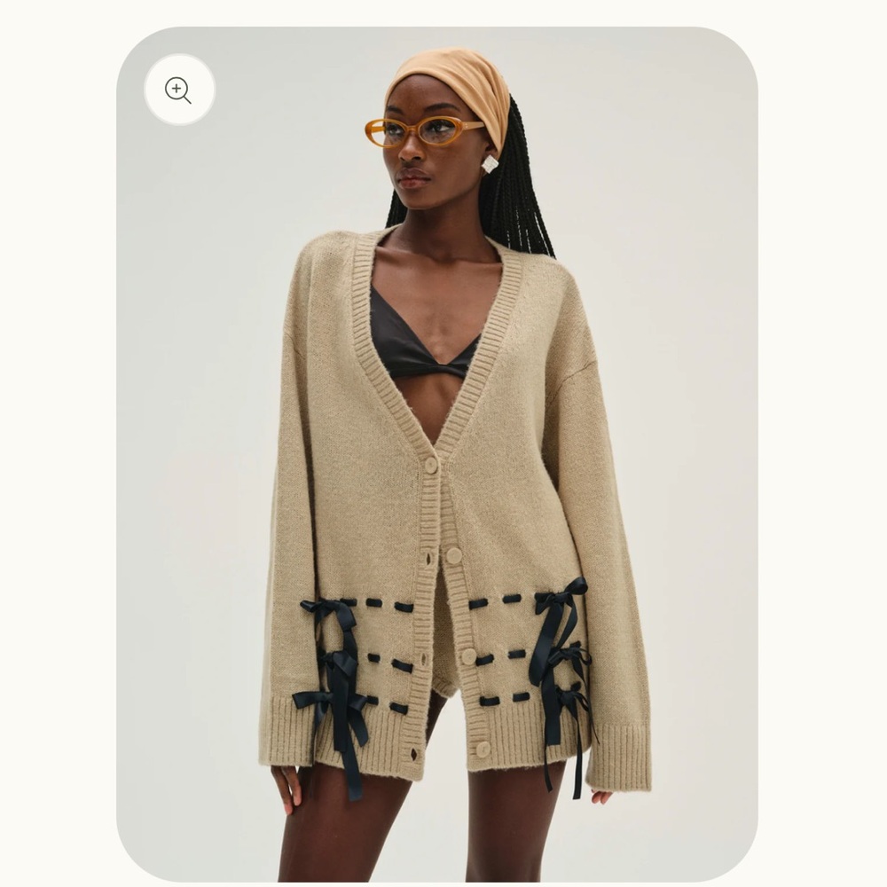 For Love & Lemons Solana Cardigan with scarf - Picture 2 of 2